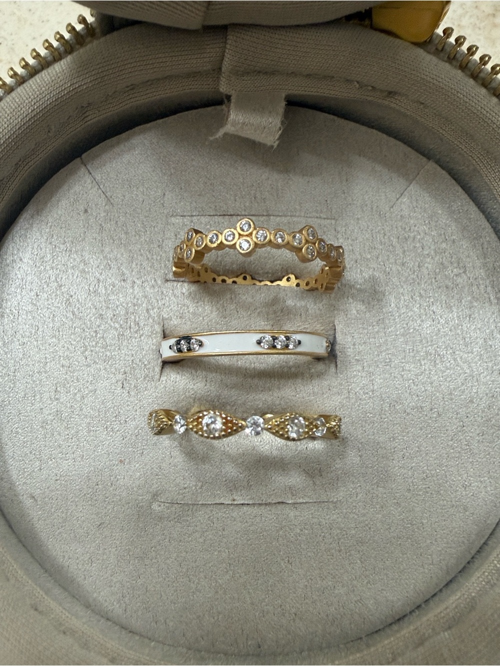 Gold Crystal Stackable Ring Set - Women Jewelry